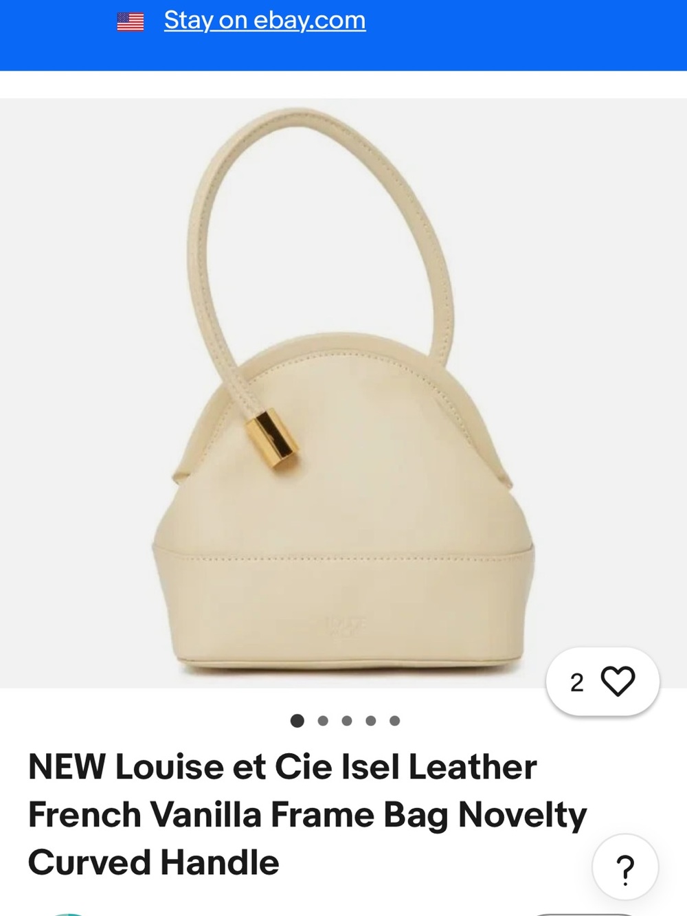 Louise et Cie Cream Isel Frame Bag w/ Gold Accent French vanilla genuine leather